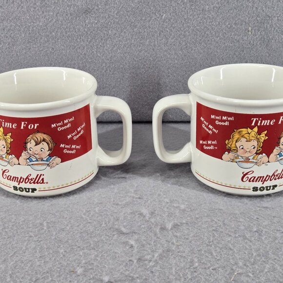 Vintage 1998 Time For Campbell's Soup, 14 oz Coffee Mugs, Set Of 2 - Picture 3 of 8